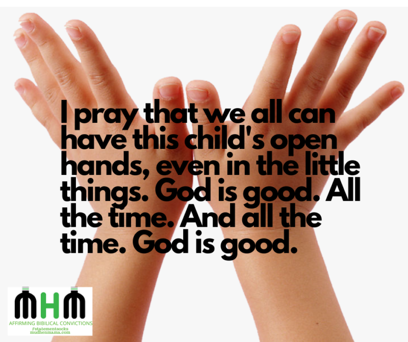 An incredible example of a little boy's open hands